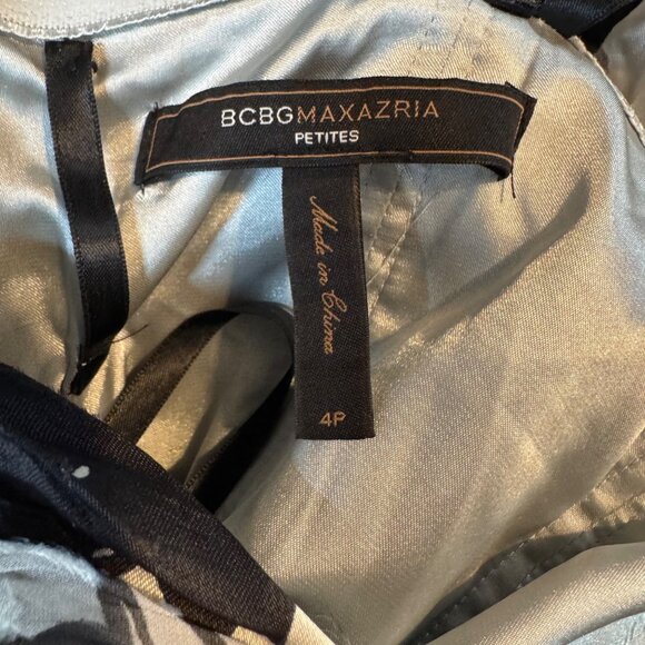 BCBGMaxAzria Maxi Dress Evening Gown Black White Strapless Silk Beaded Size 4P - Picture 5 of 15